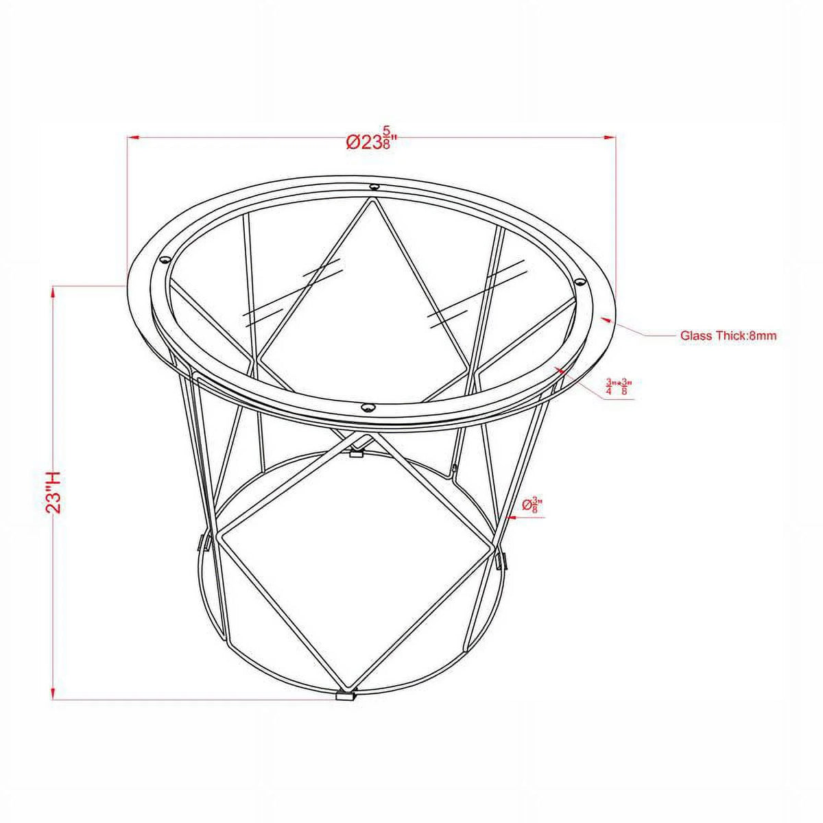 Contemporary Glass Top Round End Table P107050