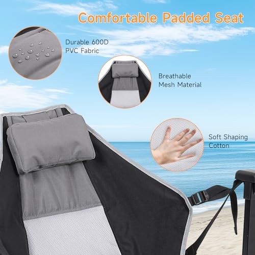 Black Oversized Hammock Camping Chair with Cup Holder C44253