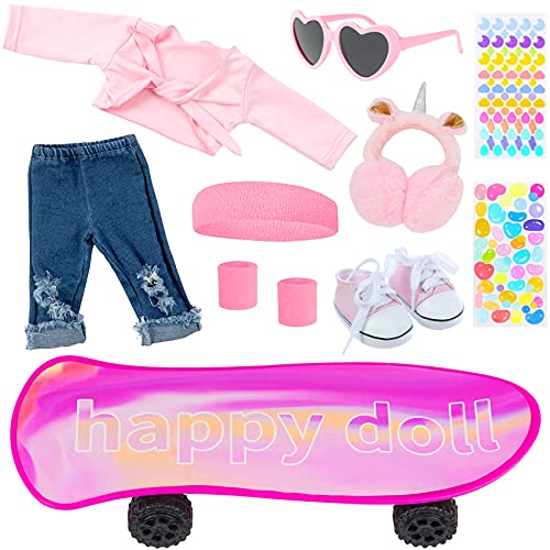 18 Inch Doll Skateboard Outfit Set N988568