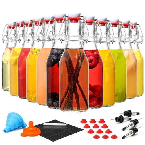 8 Pack 8.5oz Flip Top Glass Bottles L272290