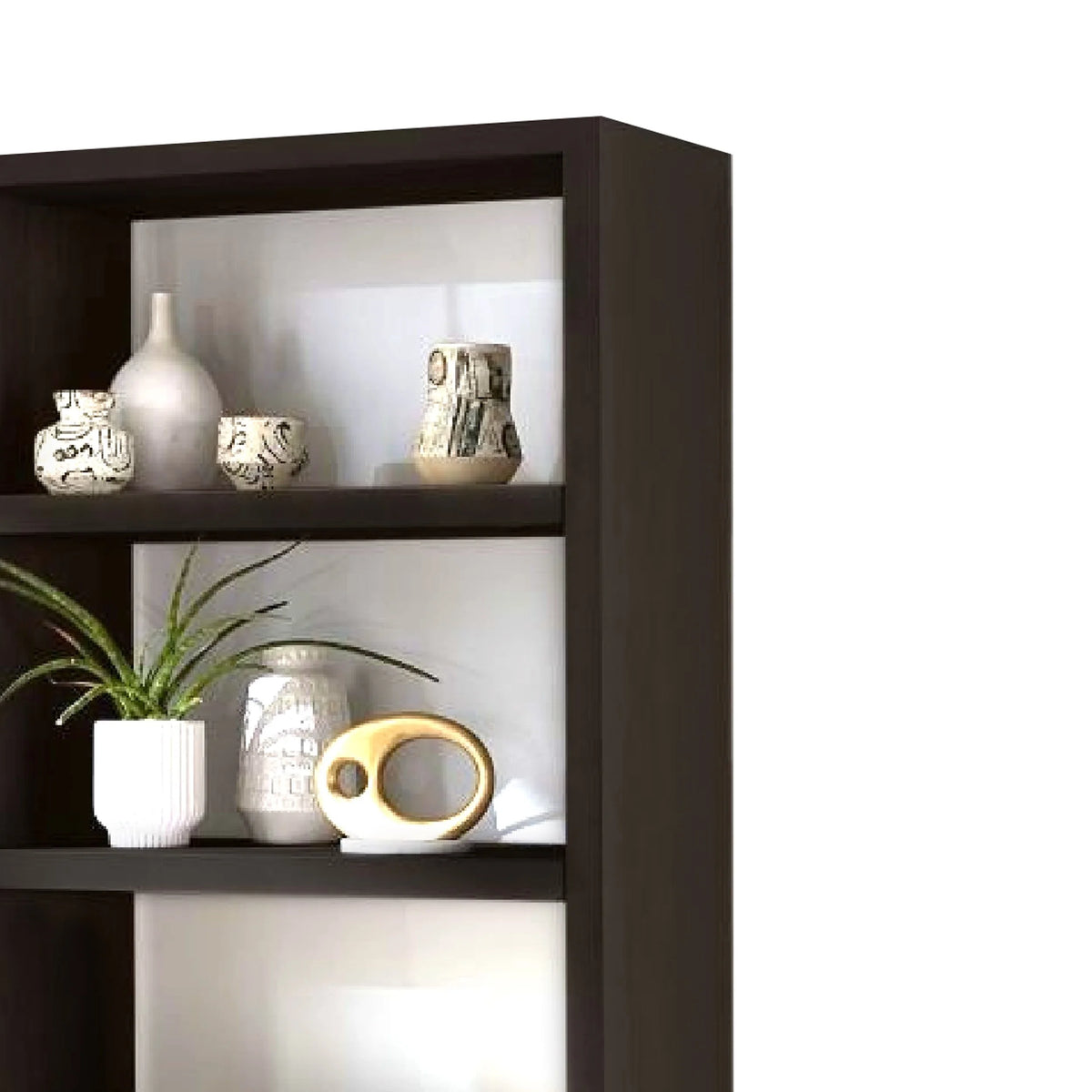 74 Inch Solid Wood Bookshelf with 2 Cabinets R359621