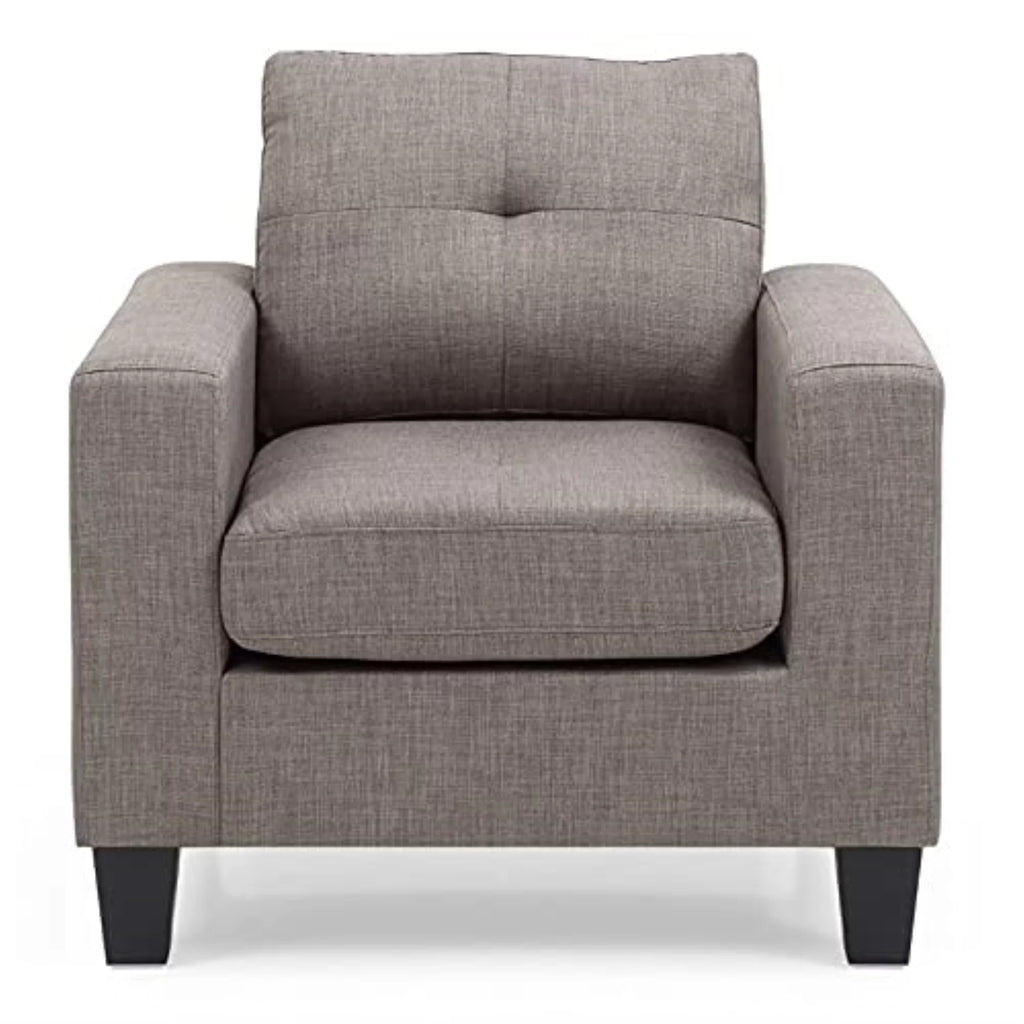 Gray Twill Fabric Club Chair D578