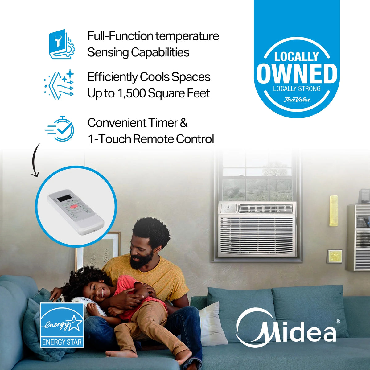 25000 BTU Air Conditioner with Remote Control & LED Display Y4302