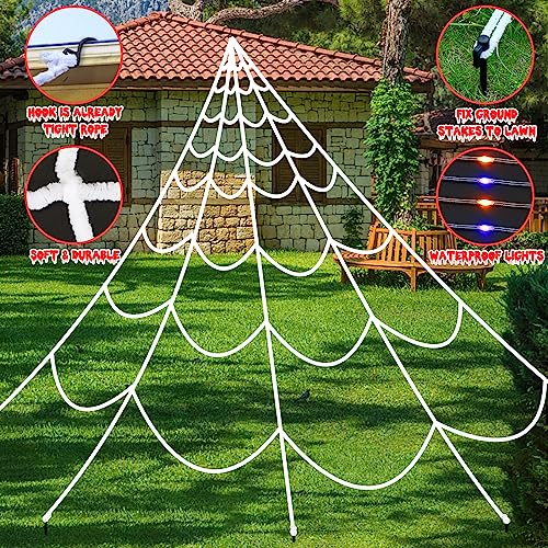 Purple & Orange Spiderweb Lights with 8 Lighting Modes X275180