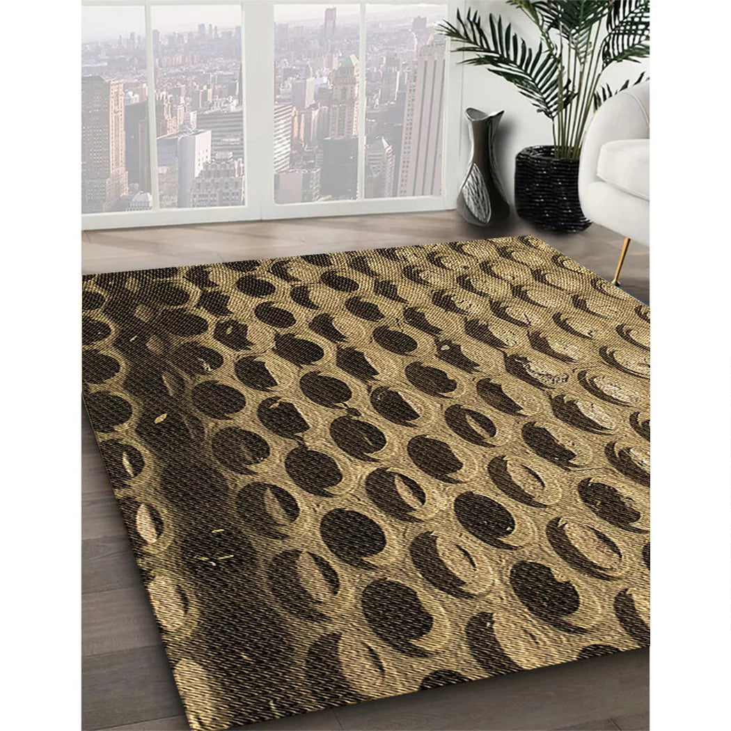 Machine Washable Rectangle Caramel Brown Area Rugs, 8' x 12' F837544