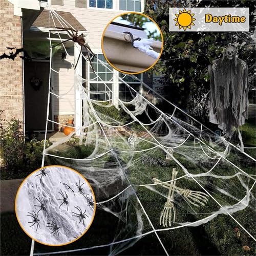 250LED 23x18 FT Lighted Black Spider Web with Purple Lights D465