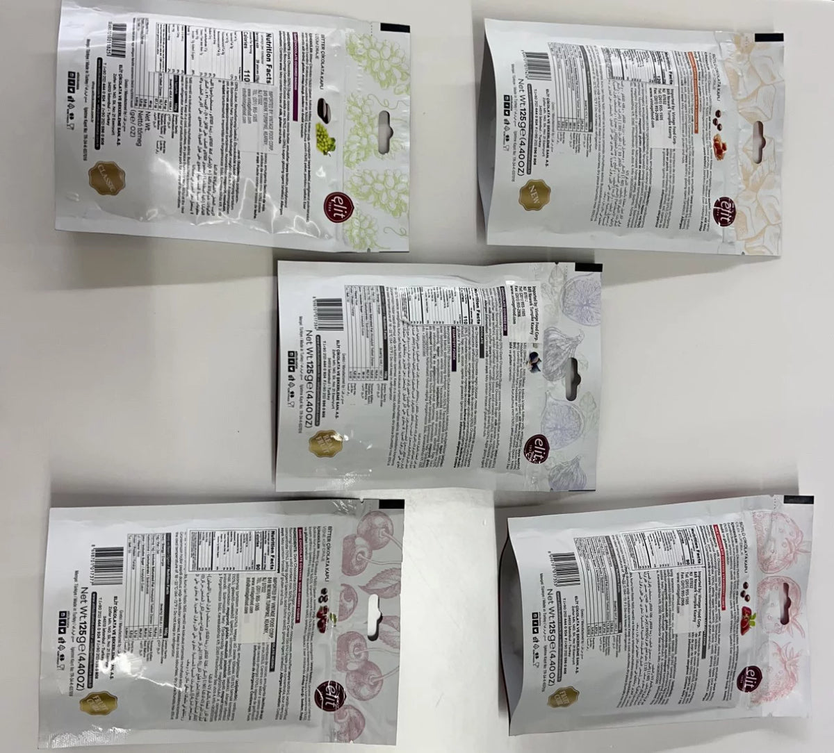 Car Straw Fig Raisins Sour Cherry 4.40 oz 5 Pc K6492