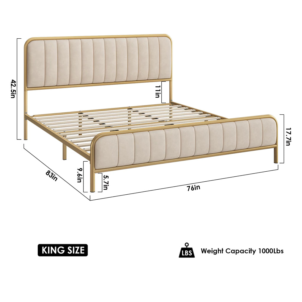 King Size Tufted Upholstered Bed Frame J146164
