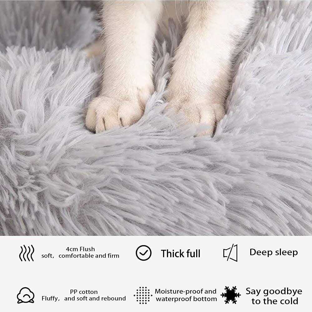 Washable Soft Plush Donut Cat and Dog Bed L40670