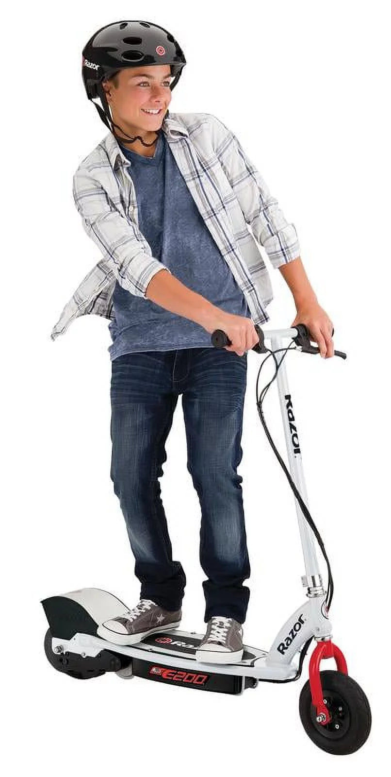 White Electric Scooter with 8" Pneumatic Front Tire F56222