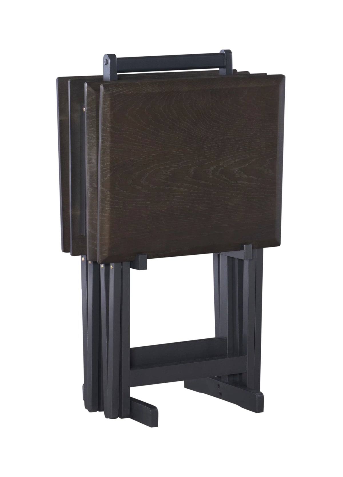 5-Piece Folding Tray Table Set with Stand, Gray T225
