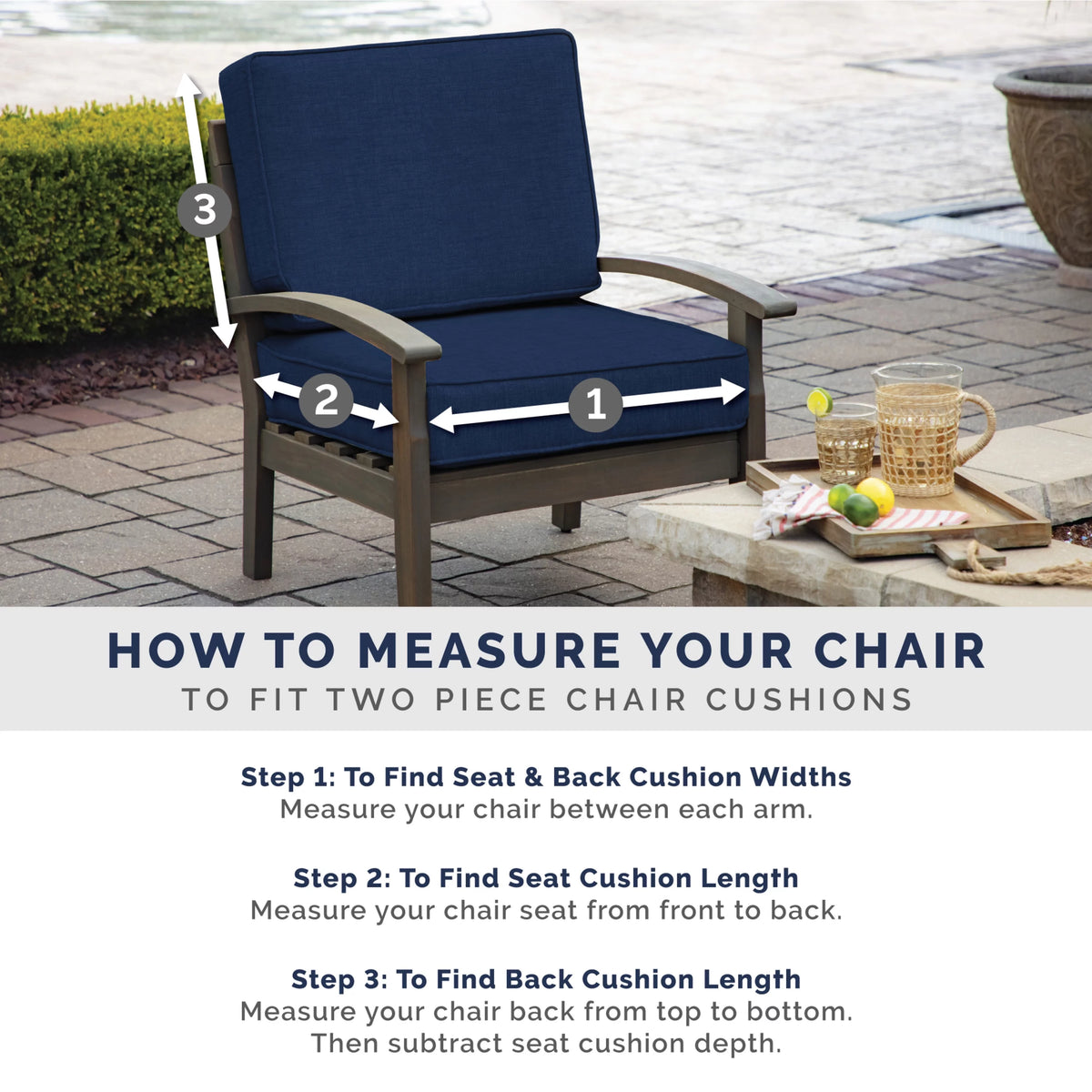 Tufted Water Repellent Dining Chair Cushion, 20 x 21 S775