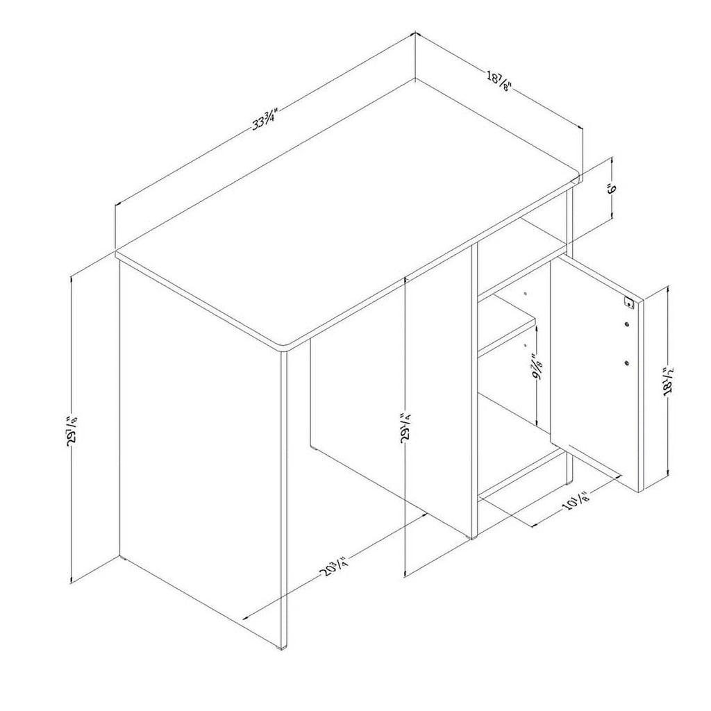 Small Desk and 5-Shelf Bookcase Set in Pure Black Q766620