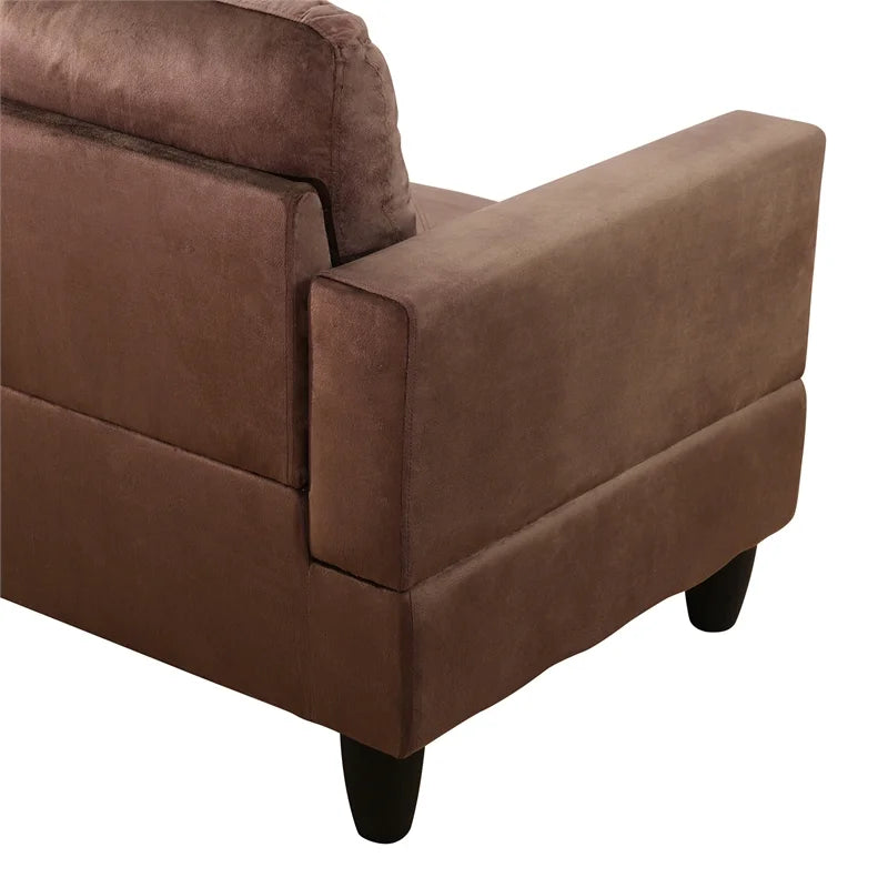 Microfiber Fabric Right Facing Sectional in Espresso X4988