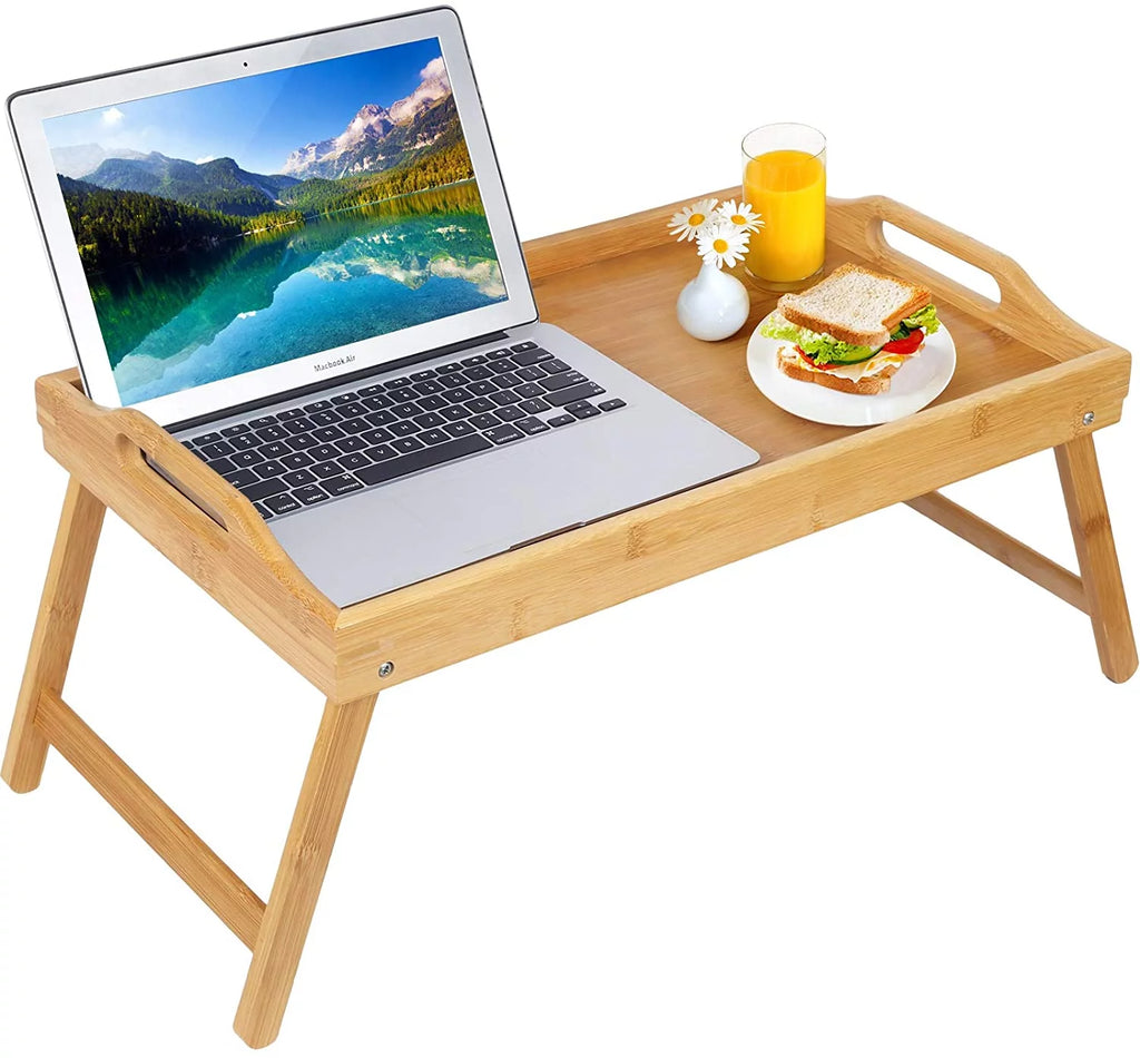 Folding Bed Tray Table with Handles Bamboo X196182
