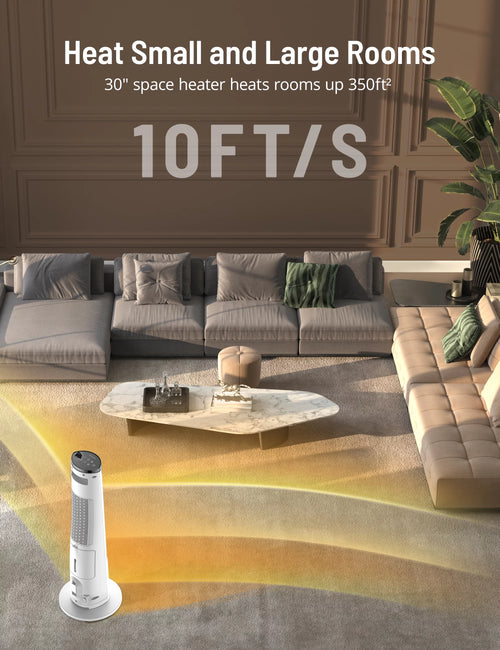 2-in-1 Tower Space Heater Humidifier with Adjustable Thermostat A619