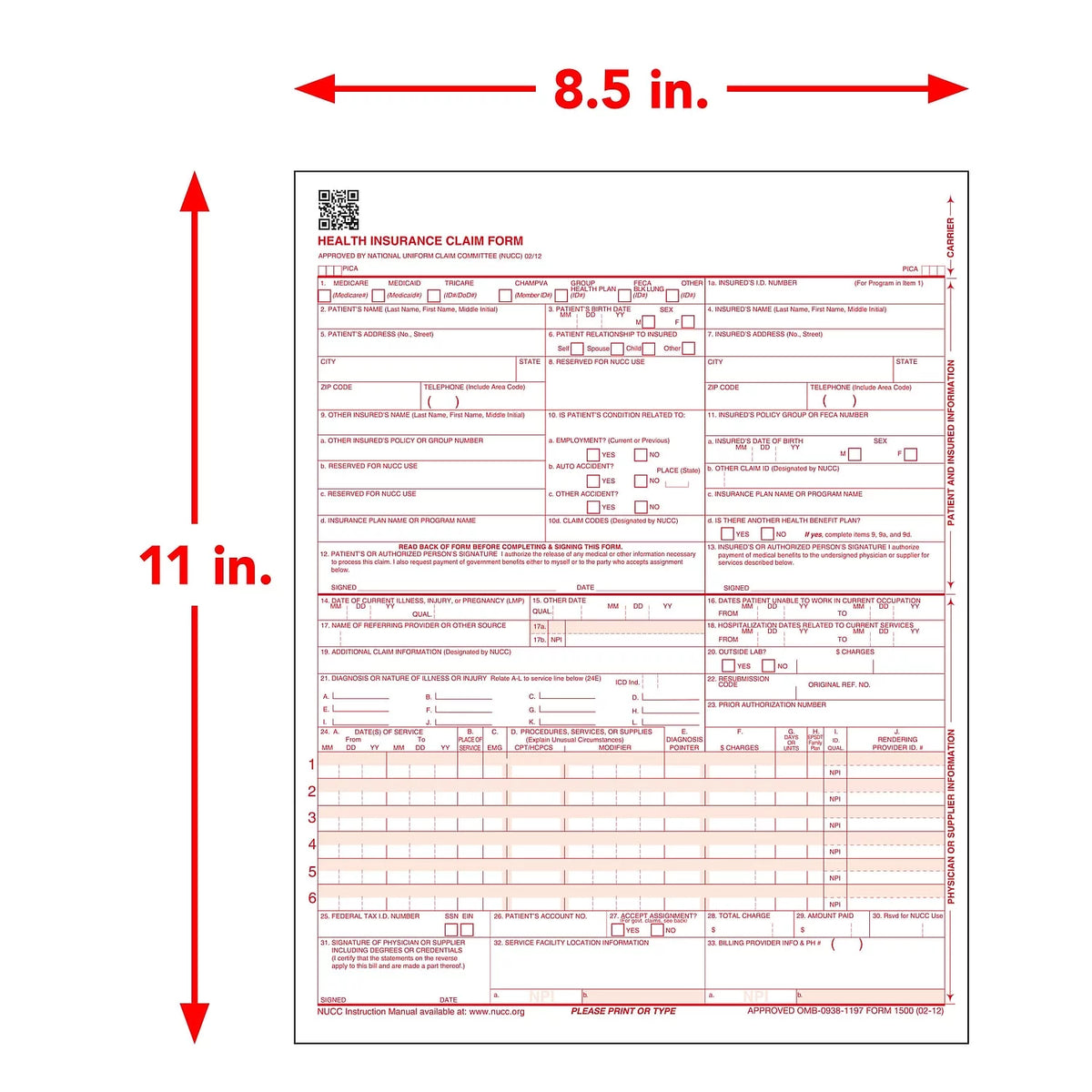 CMS-1500 Health Insurance Claim Form V371