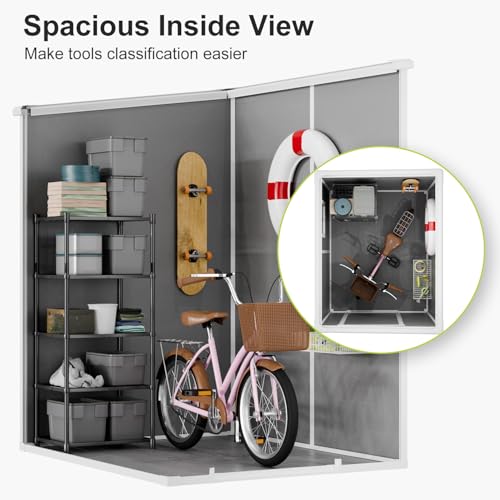 5x4 FT Waterproof Resin Outdoor Storage Shed with Floor S46693