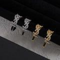 18K YSL Gold Diamond Circle Earrings